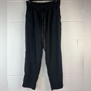 Zara Black Pull On Drawstring Pants, Medium